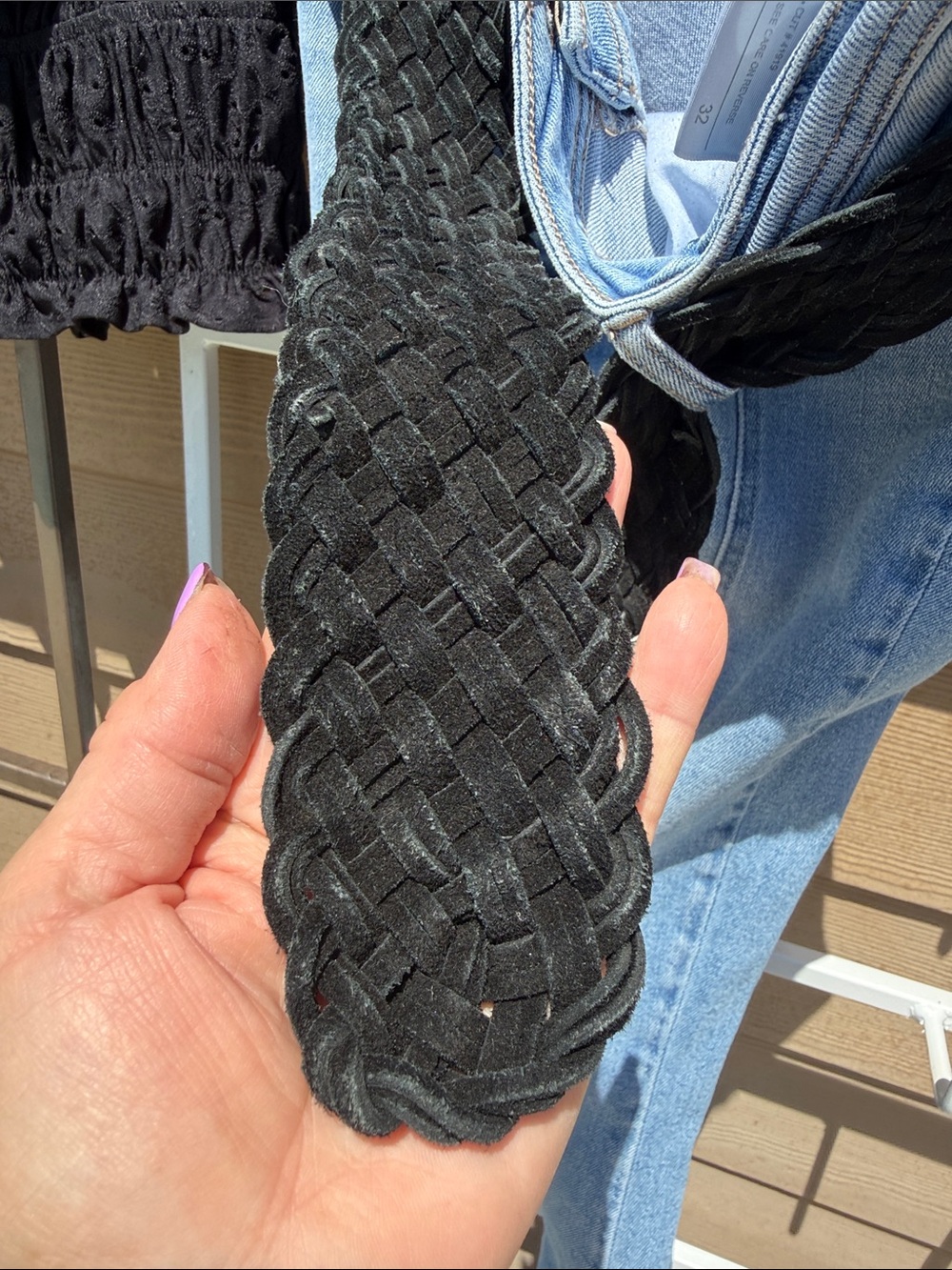 Vintage Everything Braided Black Concho Belt with Metal  Medallion - Picture 5 of 13